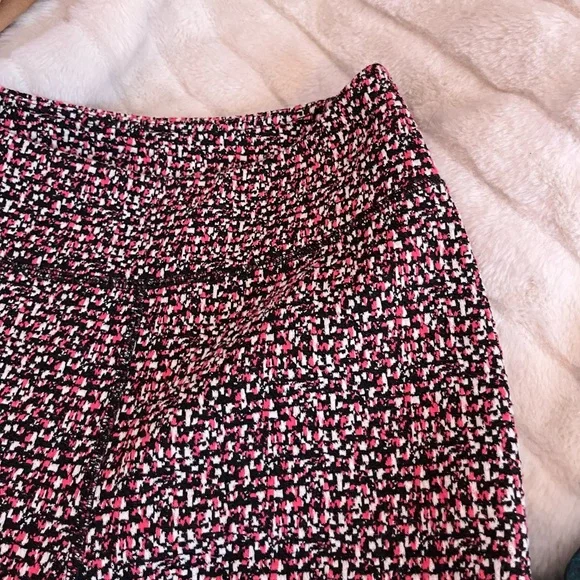J. Crew Womens M Athleisure Bike Shorts Black Pink White Speckled Spring Preppy