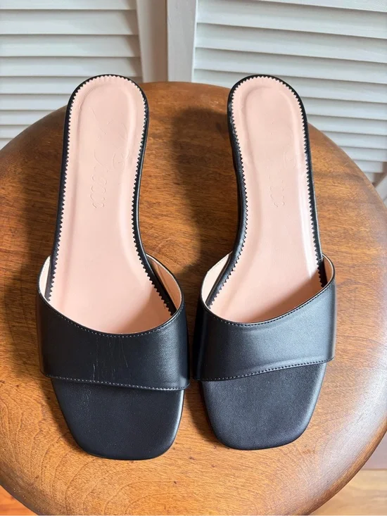 J. Crew Look Lina Kitten-Heel Sandal Black 9