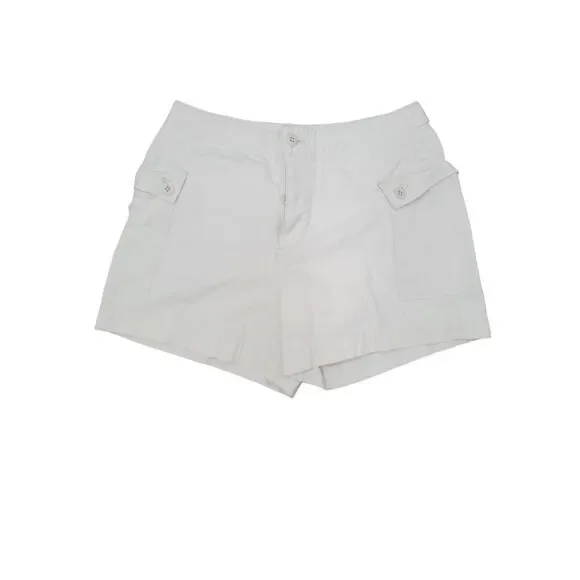 J Crew Womens Size 4 Cream Chino Cargo Shorts 3.5 Inseam Pockets