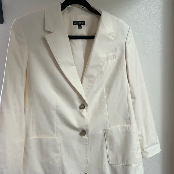 J. Crew Cream Single-Breasted Blazer