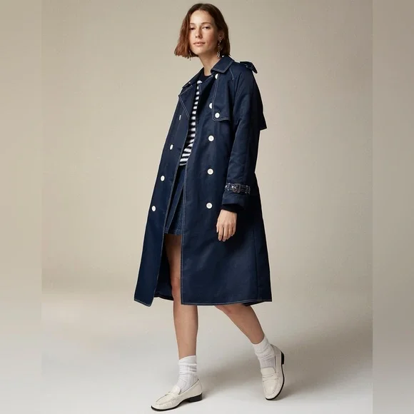 J.Crew Relaxed trench coat in lightweight shiny nylon CD420