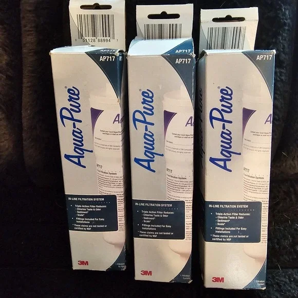3 PACK 3M Aqua-Pure AP717 5 Micron Inline Carbon Water Filter ‎ **NO FITTINGS**