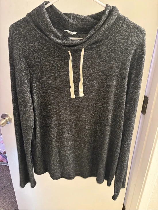 J. Crew Charcoal Gray Cowl-Neck Pullover Sweater