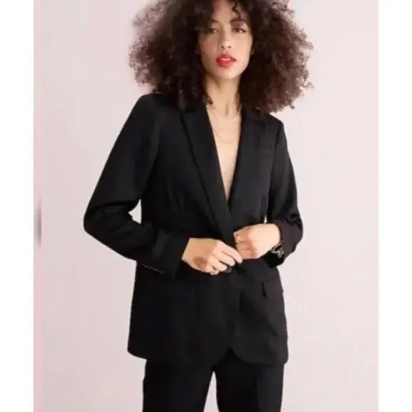 J. Crew Alfie Black Blazer Jacket Womens Size 4 ES