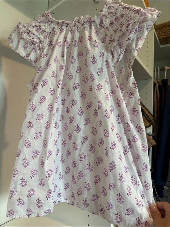J. Crew White Tank Top with Lavender Floral Print