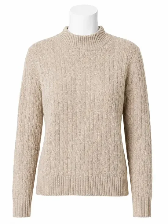 J.Crew Factory Cable Knit Mockneck Sweater - Size S