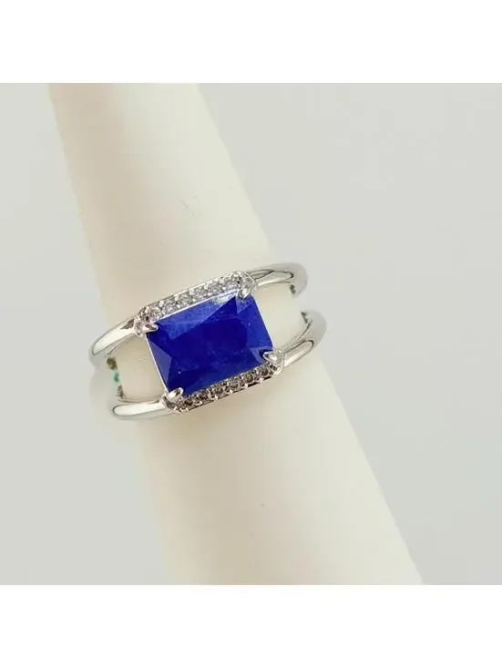 Bomb Party Ring Sz 8 “A Promise To Rise” Genuine Lapis On Rhodium