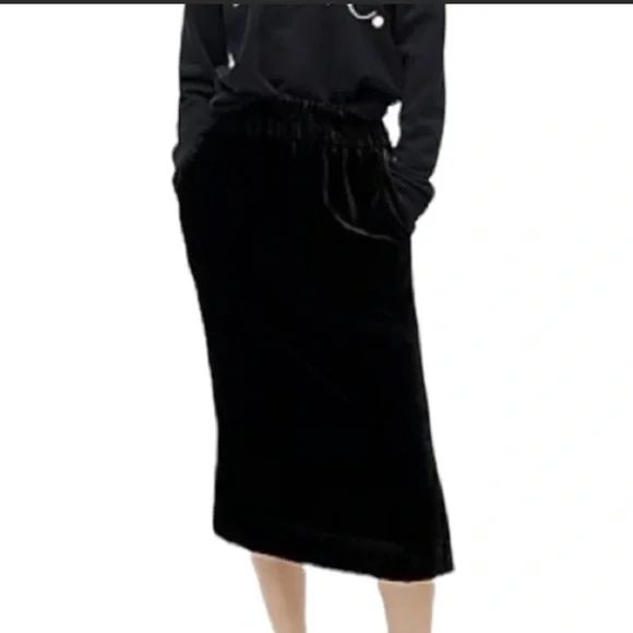 J Crew Black Velour Skirt Size Small