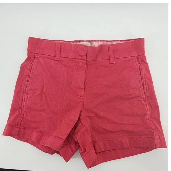 J.Crew Chino Shorts Women‎ Size 0 Pink Re-Imagined Stretch Cotton