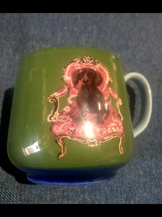 Anthropologie Raphael Balme Porcelain Royal Dachshund Dog Coffee Mug Tea Cup