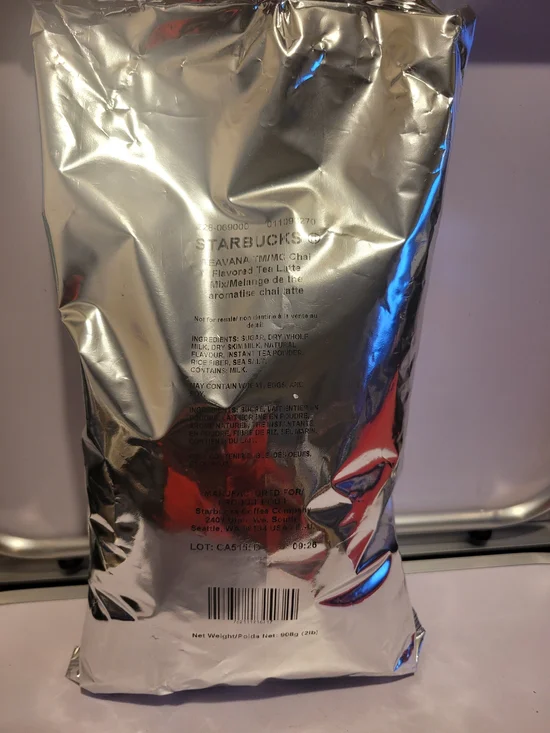 Starbucks Teavana Chai Flavored Tea Latte Mix 2lb Bag Toasted Nutmeg & Cinnamon