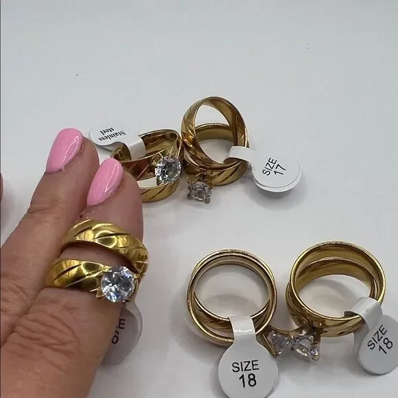 Gold-toned Lot of Wedding Sets- 5 Sets