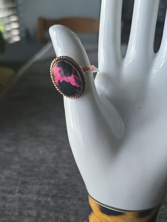 Copper~Pink Mohave TQ Stone Ring~Adjustable~NWT