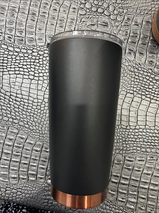 Matte Black Tumbler with Copper Accent