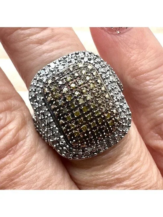 Chuck Clemency Ring Champagne Diamond Size 7 Designer Statement Jewelry