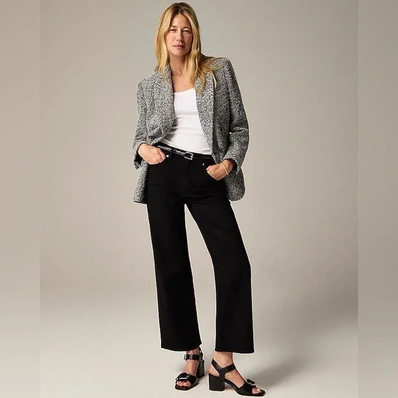 NWT J.Crew Slim-wide jean Black Size 32 Preppy Fall 2024 Stretch High Rise