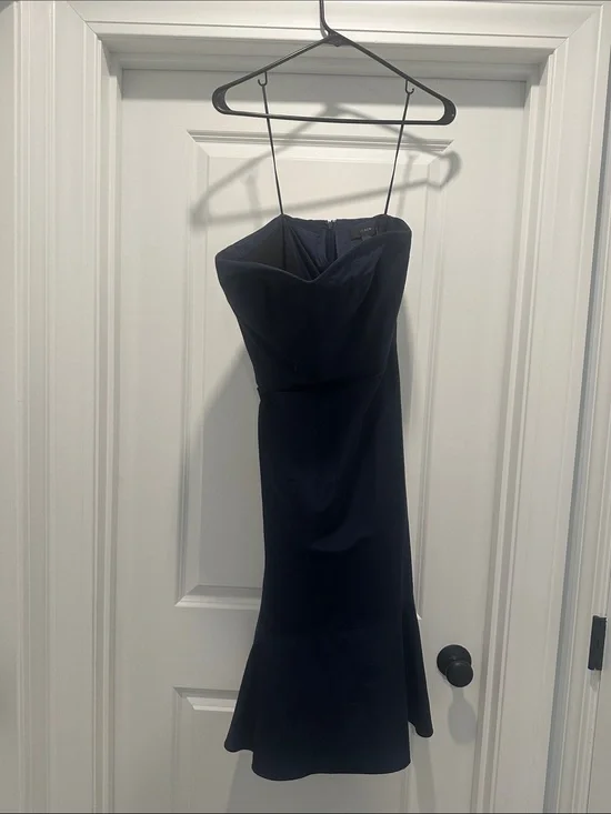 NWT J. Crew Strapless Navy Sweetheart Midi Dress