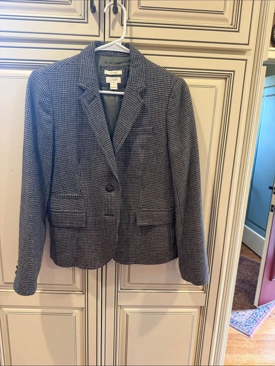 J. Crew brown and gray Houndstooth Blazer