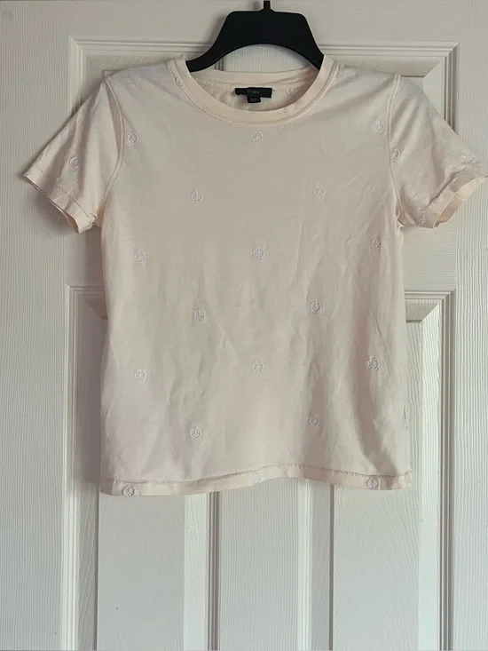 J.Crew Allover Peace Sign Graphic Crewneck T-shirt