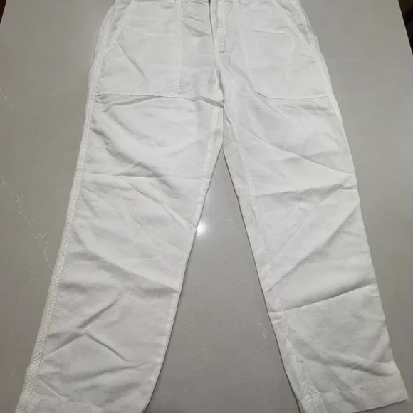 J. Crew White Women’s Casual Beachy Summer Linen Blend Pants, 10