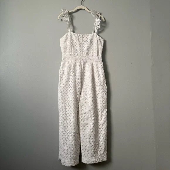 J.Crew White Eyelet Kasana Jumpsuit