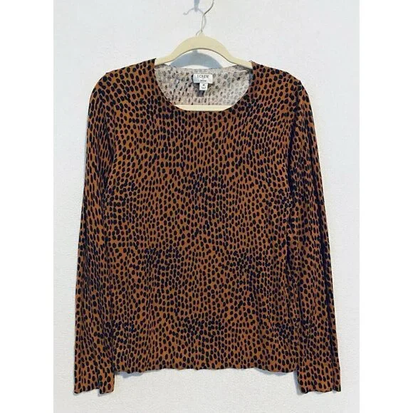 J Crew Sweater Womens Medium Oncilla Cotton Teddie Pullover Lightweight Boho