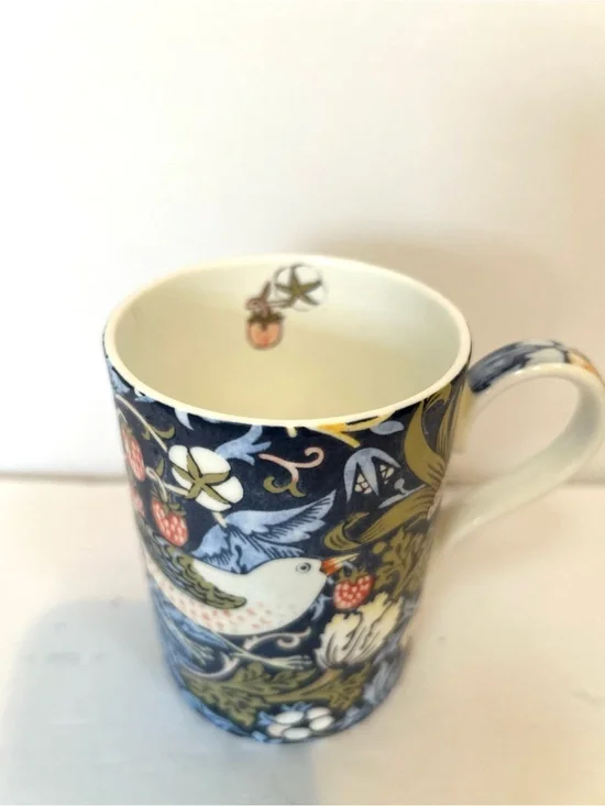 Royal Worcester Fine Bone China Mug iconic Morris & Co Strawberry Thief Design
