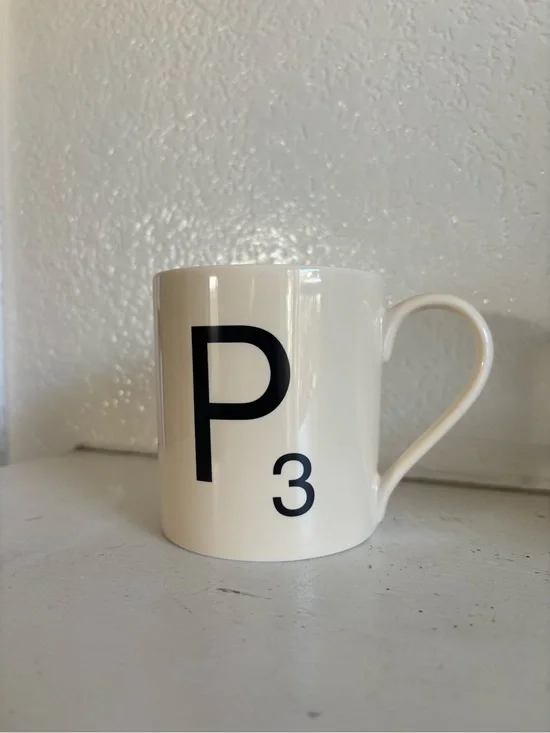 Scrabble Coffee Mug Tea cream color games
