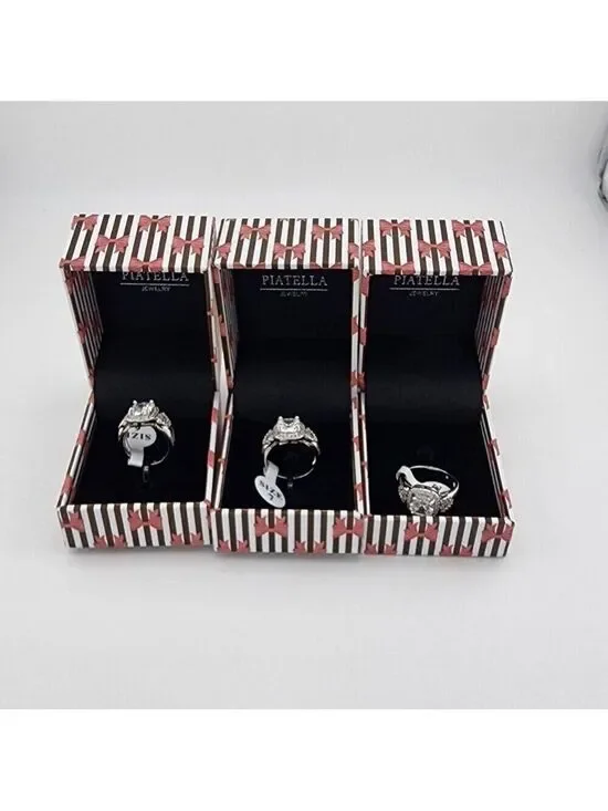 Brand New Square Gemstone Double Heart design Ring