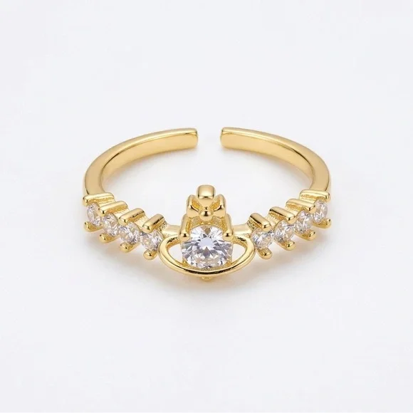 Vivienne Westwood Gold Crystal Adjustable Ring