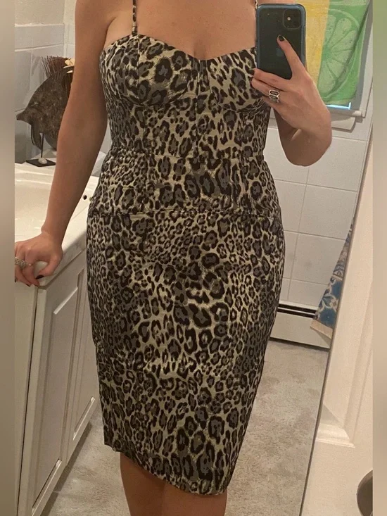 NWT J. Crew Metallic Leopard Print Cocktail Dress