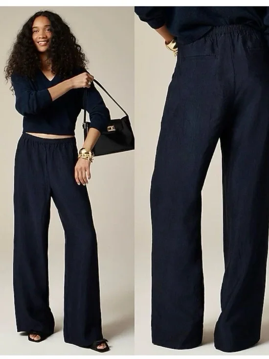 J. Crew Navy Wide-Leg Pants