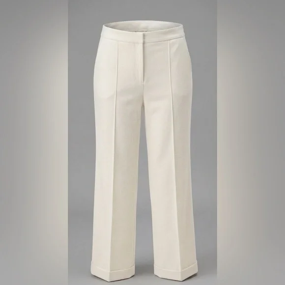 J.Crew Collection Italian Wool Dress Pants Cream Size 14 Tollegno 1900 Lined