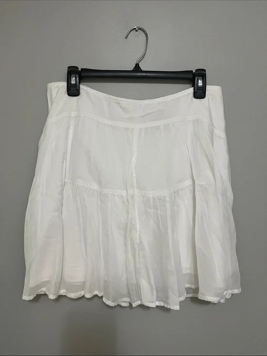 J Crew  White Tiered Skirt
