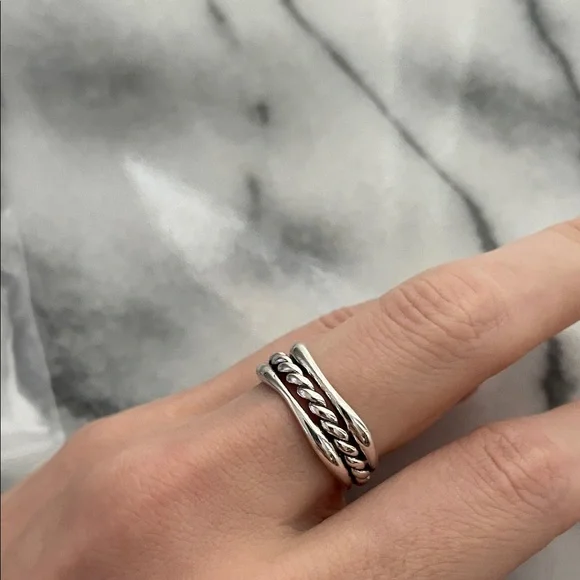 925 sterling Silver Twisted rope Ring