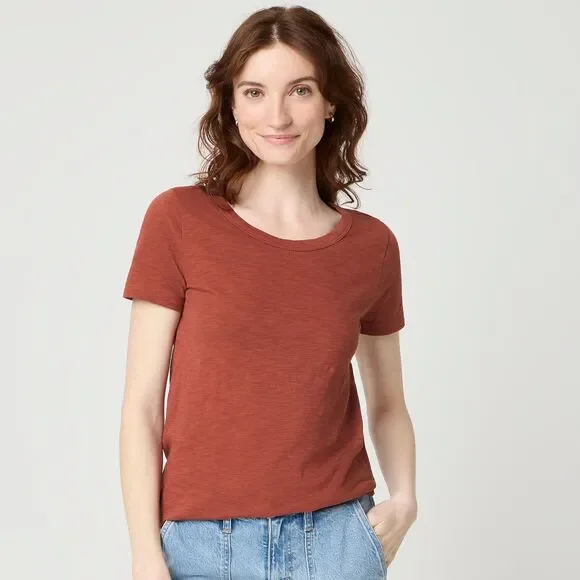 New J. Crew Factory Girlfriend Crewneck Short Sleeve Tee Shirt  Sz M