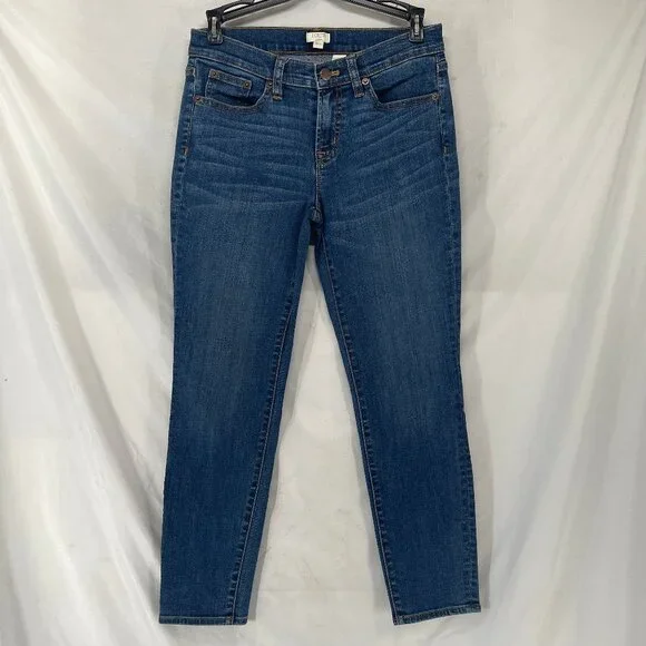 Women's J.Crew Skinny Stretch Jeans Size 26x26 Cotton Blend Blue Miller Wash