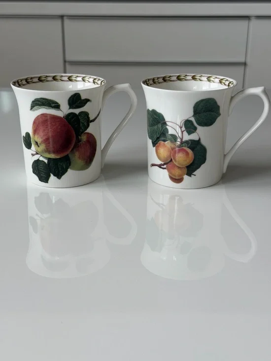 Queen’s Hooker’s Fruit Apple & Peach Fine Bone China Coffee Mugs - Set Of 2