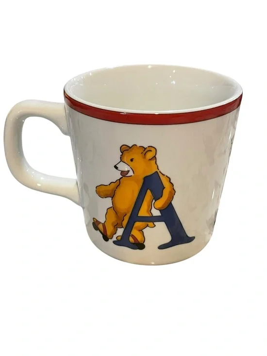 Tiffany & Co Alphabet Bears Ceramic Coffee Mug ABC Teddy Bear 1994