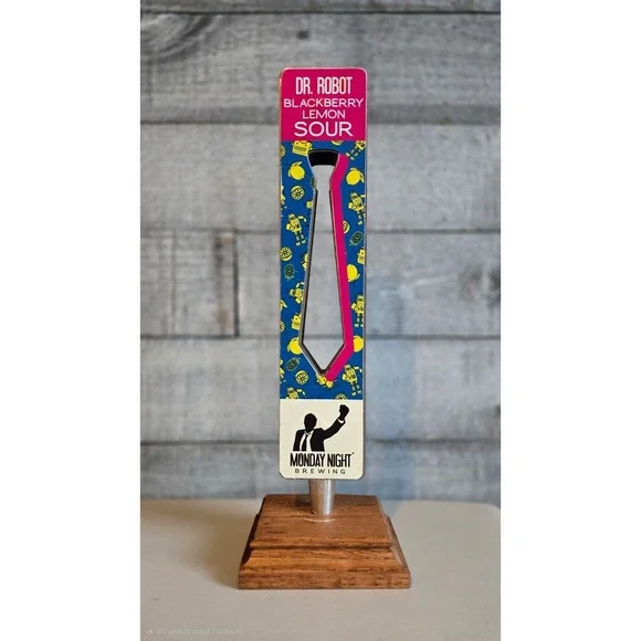 Monday Night Brewing Dr. Robot Blackberry Lemon Sour Tap Handle -Rare Craft Beer