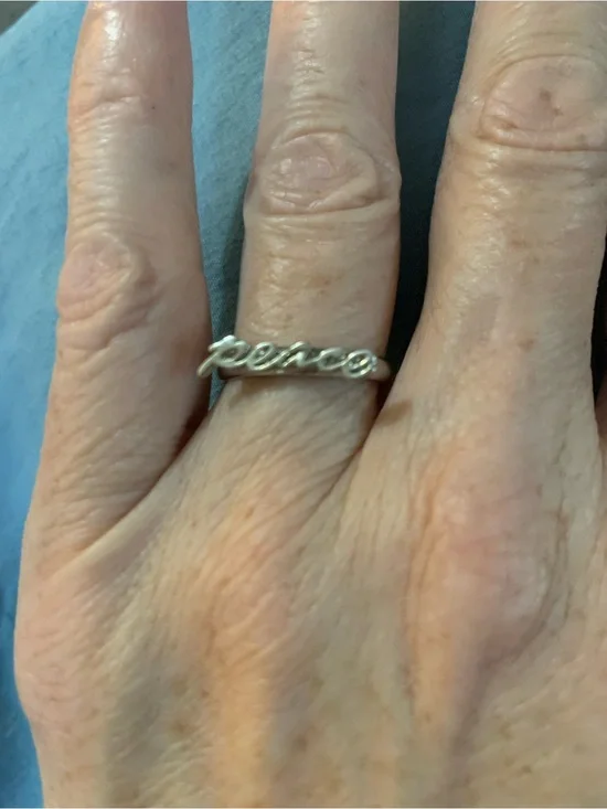 Silver 'Peace' Script Ring - Women’s Jewelry