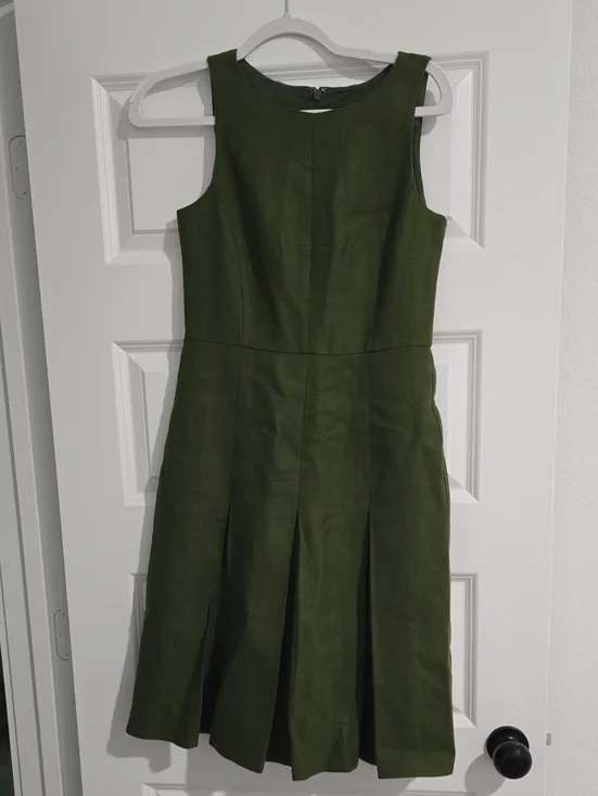 J. Crew Olive Green Dress with Black Label