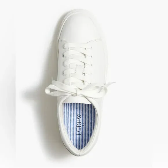 J. Crew White Canvas Sneakers with Minimalist Design