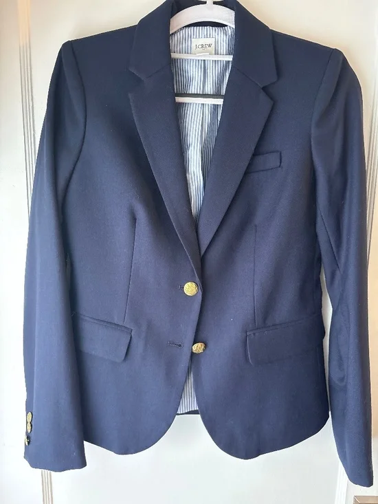 J. Crew Original Schoolboy Blazer Jacket In Navy Sz 00, EUC