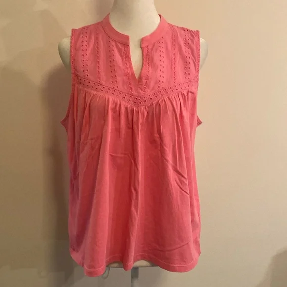 J Crew beautiful pink cotton sleeveless blouse size Medium