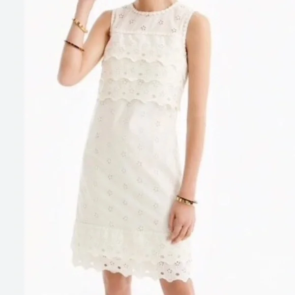 J. Crew Cream Eyelet Dress