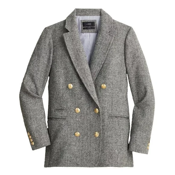 NWT J.Crew Bristol Blazer in Heather Graphite Herringbone Wool Jacket 6