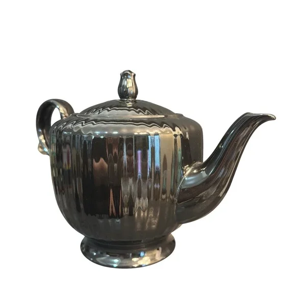 Mikasa Teapot Potpourri Black Tulip FS 700 Larry Laslo Vintage Ceramic Japan 7in