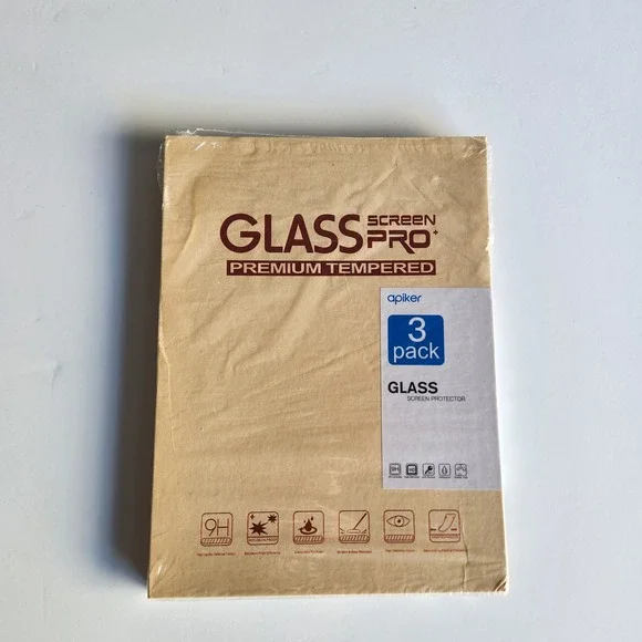 Apiker iPad‎ 10.2 Tempered Glass Screen Protector 2 Pack 9H Hardness Clear