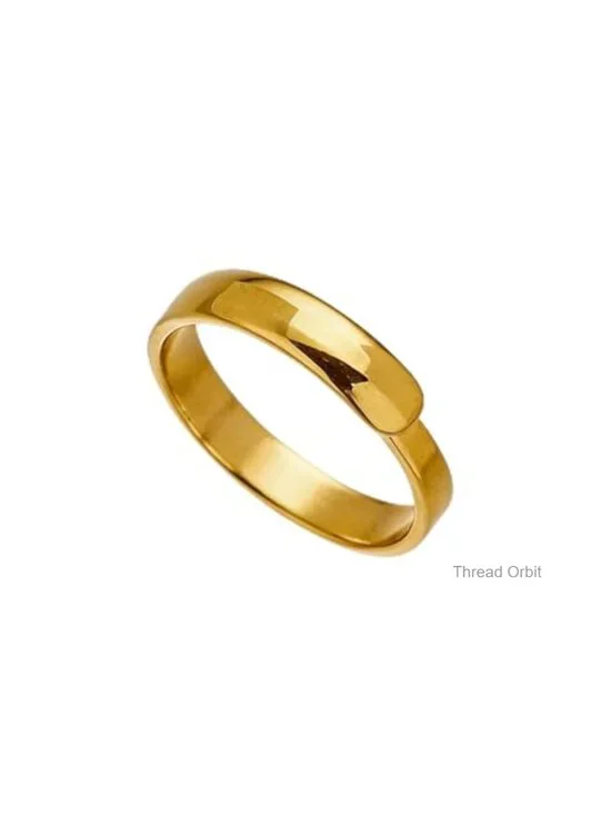 Titanium Adjustable Plain Band Ring, Non Tarnish Waterproof Hypoallergenic